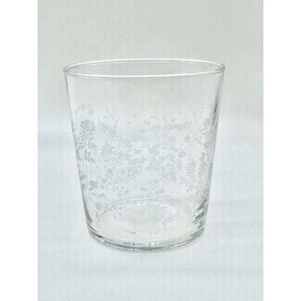 Set of 2 IKEA Hajml Glasses Etched Floral